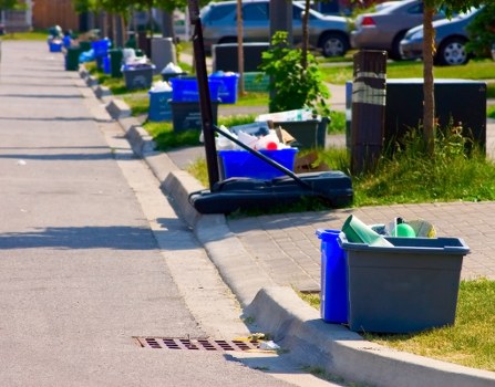 Professional waste management team at work